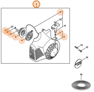 Obudowa wentylatora z urządzeniem rozruchowym, Stihl 42290802105