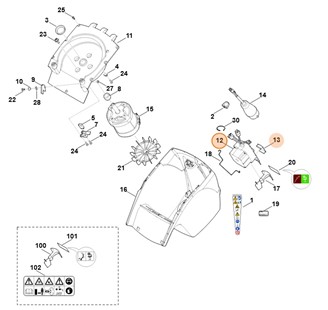 Włącznik kompl. EUR, Stihl 60114300501