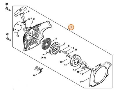 Obudowa wentylatora z urządzeniem rozruchowym, Stihl 11390802103