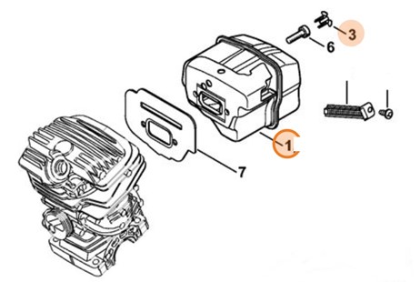Tłumik wydechu spalin, Stihl 11411400608