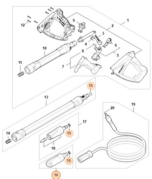Dysza o płaskim profilu strumienia, Stihl RE015300030