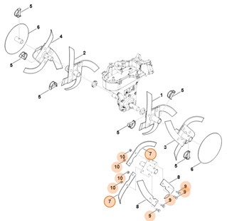 Nóż kompl., prawy, Stihl 62417103105