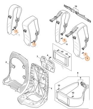 Pas nośny, prawa strona, Stihl 42837109004