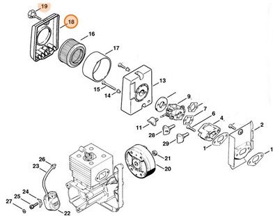 Pokrywa filtra, Stihl 42031401002