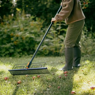 Głowica grabie do trawnika ogrodowe z metalu OneClick, Fiskars 1080680