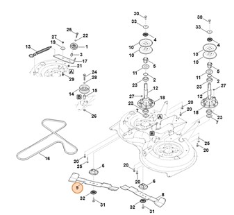 Nóż prawy, Stihl 61607020115