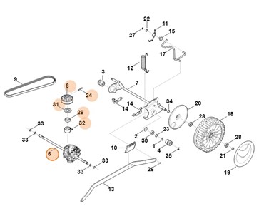 Przekładnia kompl., Stihl 63746400120