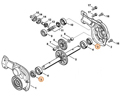 Pierścień uszczelniający wał 17x30x7, Stihl 96300031747