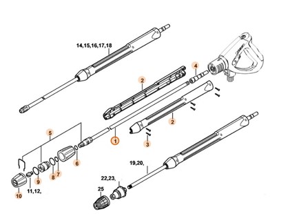 Lanca natryskowa prosta z głowicą natryskową, 950 mm, Stihl 49255007900