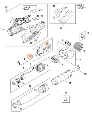 Zestaw elementów obsługowych, Stihl BA040073800