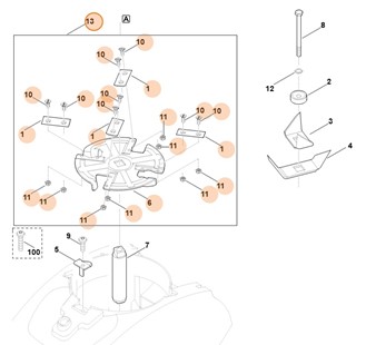 Tarcza noża kompl., Stihl 60127005110