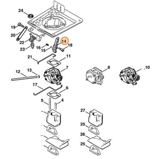 Dźwignia sterowania układem rozruchowym, Stihl 11111852001