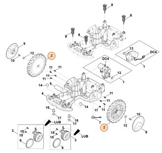 Koło kompl., Stihl 63017000401